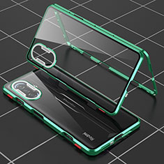 Luxury Aluminum Metal Frame Mirror Cover Case 360 Degrees for Xiaomi Poco F3 GT 5G Green