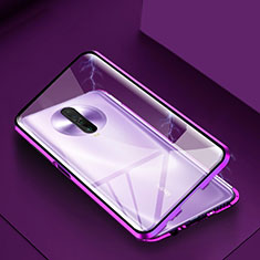Luxury Aluminum Metal Frame Mirror Cover Case 360 Degrees for Xiaomi Redmi K30i 5G Purple