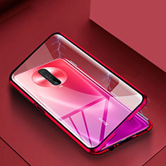 Luxury Aluminum Metal Frame Mirror Cover Case 360 Degrees for Xiaomi Redmi K30i 5G Red