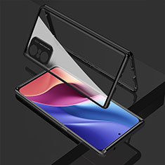 Luxury Aluminum Metal Frame Mirror Cover Case 360 Degrees for Xiaomi Redmi K40 Pro+ Plus 5G Black