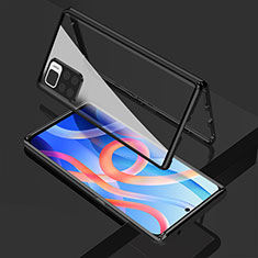 Luxury Aluminum Metal Frame Mirror Cover Case 360 Degrees for Xiaomi Redmi Note 11 5G Black