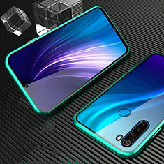 Luxury Aluminum Metal Frame Mirror Cover Case 360 Degrees for Xiaomi Redmi Note 8T Green