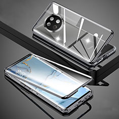 Luxury Aluminum Metal Frame Mirror Cover Case 360 Degrees for Xiaomi Redmi Note 9 5G Black