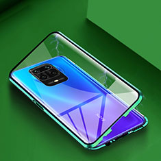 Luxury Aluminum Metal Frame Mirror Cover Case 360 Degrees for Xiaomi Redmi Note 9 Pro Max Green