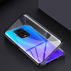 Luxury Aluminum Metal Frame Mirror Cover Case 360 Degrees for Xiaomi Redmi Note 9S Black