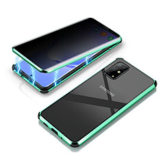 Luxury Aluminum Metal Frame Mirror Cover Case 360 Degrees LK3 for Samsung Galaxy S20 Green