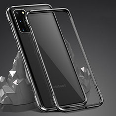 Luxury Aluminum Metal Frame Mirror Cover Case 360 Degrees LK3 for Samsung Galaxy S20 Plus Black