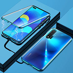 Luxury Aluminum Metal Frame Mirror Cover Case 360 Degrees M01 for Huawei Nova 6 5G Blue