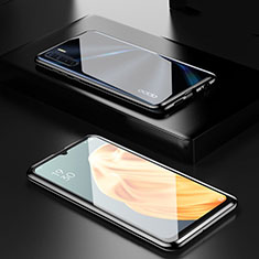 Luxury Aluminum Metal Frame Mirror Cover Case 360 Degrees M01 for Oppo A91 Black