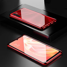 Luxury Aluminum Metal Frame Mirror Cover Case 360 Degrees M01 for Oppo A91 Red