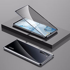 Luxury Aluminum Metal Frame Mirror Cover Case 360 Degrees M01 for Oppo F15 Black