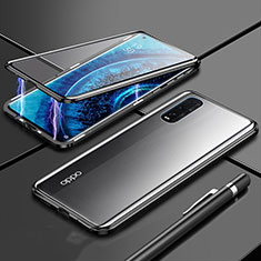 Luxury Aluminum Metal Frame Mirror Cover Case 360 Degrees M01 for Oppo Find X2 Black