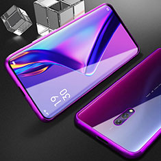 Luxury Aluminum Metal Frame Mirror Cover Case 360 Degrees M01 for Realme X Purple