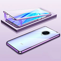 Luxury Aluminum Metal Frame Mirror Cover Case 360 Degrees M01 for Vivo Nex 3S Purple