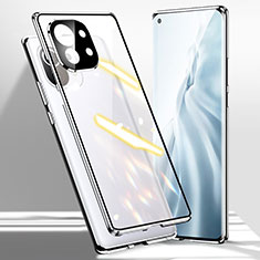 Luxury Aluminum Metal Frame Mirror Cover Case 360 Degrees M01 for Xiaomi Mi 11 Lite 5G NE Silver