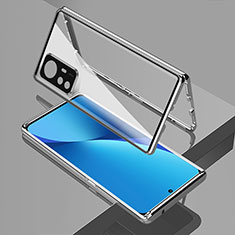 Luxury Aluminum Metal Frame Mirror Cover Case 360 Degrees M01 for Xiaomi Mi 12X 5G Silver