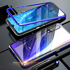 Luxury Aluminum Metal Frame Mirror Cover Case 360 Degrees M01 for Xiaomi Mi 9 Lite Blue