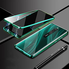 Luxury Aluminum Metal Frame Mirror Cover Case 360 Degrees M01 for Xiaomi Redmi 8 Green