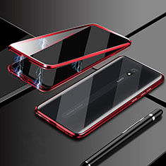 Luxury Aluminum Metal Frame Mirror Cover Case 360 Degrees M01 for Xiaomi Redmi 8A Red