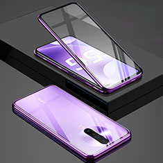 Luxury Aluminum Metal Frame Mirror Cover Case 360 Degrees M01 for Xiaomi Redmi K30 5G Purple