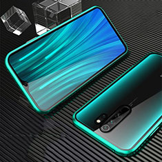 Luxury Aluminum Metal Frame Mirror Cover Case 360 Degrees M01 for Xiaomi Redmi Note 8 Pro Green