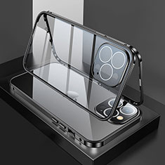 Luxury Aluminum Metal Frame Mirror Cover Case 360 Degrees M02 for Apple iPhone 13 Pro Black