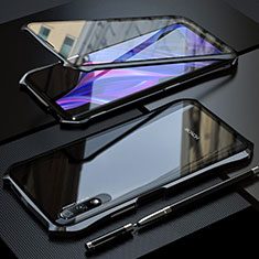 Luxury Aluminum Metal Frame Mirror Cover Case 360 Degrees M02 for Huawei Y9 Prime (2019) Black