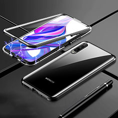 Luxury Aluminum Metal Frame Mirror Cover Case 360 Degrees M02 for Huawei Y9s Black