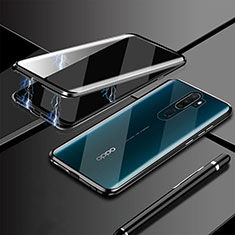 Luxury Aluminum Metal Frame Mirror Cover Case 360 Degrees M02 for Oppo A9 (2020) Black