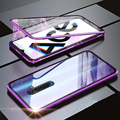 Luxury Aluminum Metal Frame Mirror Cover Case 360 Degrees M02 for Realme X2 Pro Purple