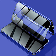 Luxury Aluminum Metal Frame Mirror Cover Case 360 Degrees M02 for Samsung Galaxy S23 Plus 5G Blue