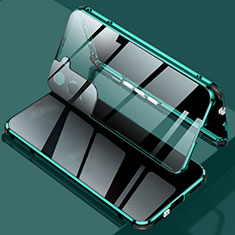 Luxury Aluminum Metal Frame Mirror Cover Case 360 Degrees M02 for Samsung Galaxy S24 5G Green