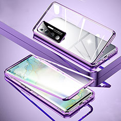 Luxury Aluminum Metal Frame Mirror Cover Case 360 Degrees M02 for Xiaomi Mi 10 Ultra Clove Purple