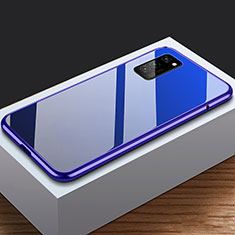 Luxury Aluminum Metal Frame Mirror Cover Case 360 Degrees M03 for Huawei Honor V30 5G Blue