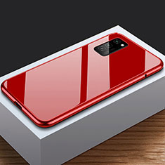 Luxury Aluminum Metal Frame Mirror Cover Case 360 Degrees M03 for Huawei Honor View 30 Pro 5G Red