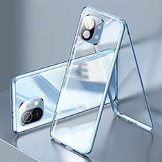 Luxury Aluminum Metal Frame Mirror Cover Case 360 Degrees M03 for Xiaomi Mi 11 Lite 5G Blue