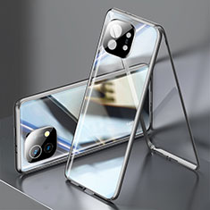 Luxury Aluminum Metal Frame Mirror Cover Case 360 Degrees M03 for Xiaomi Mi 11 Lite 5G NE Black