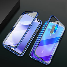 Luxury Aluminum Metal Frame Mirror Cover Case 360 Degrees M03 for Xiaomi Redmi K30i 5G Blue