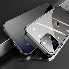 Luxury Aluminum Metal Frame Mirror Cover Case 360 Degrees M04 for Apple iPhone 14 Pro Max Black