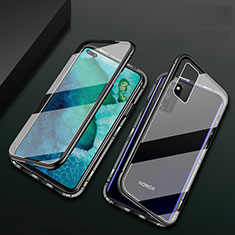 Luxury Aluminum Metal Frame Mirror Cover Case 360 Degrees M04 for Huawei Honor V30 5G Black