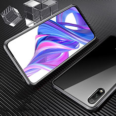 Luxury Aluminum Metal Frame Mirror Cover Case 360 Degrees M04 for Huawei P Smart Z (2019) Black