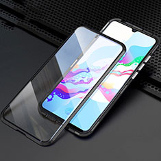 Luxury Aluminum Metal Frame Mirror Cover Case 360 Degrees M04 for Oppo A11X Black