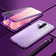 Luxury Aluminum Metal Frame Mirror Cover Case 360 Degrees M04 for Xiaomi Redmi K30 4G Purple