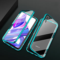 Luxury Aluminum Metal Frame Mirror Cover Case 360 Degrees M05 for Huawei P Smart Z (2019) Green