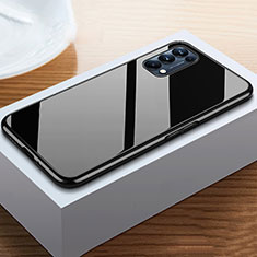 Luxury Aluminum Metal Frame Mirror Cover Case 360 Degrees M05 for Oppo Reno5 5G Black