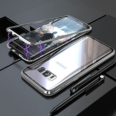 Luxury Aluminum Metal Frame Mirror Cover Case 360 Degrees M05 for Samsung Galaxy S8 Plus Silver