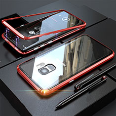 Luxury Aluminum Metal Frame Mirror Cover Case 360 Degrees M05 for Samsung Galaxy S9 Red