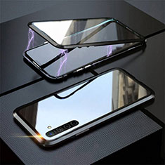 Luxury Aluminum Metal Frame Mirror Cover Case 360 Degrees M06 for Realme XT Black