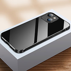 Luxury Aluminum Metal Frame Mirror Cover Case 360 Degrees M07 for Apple iPhone 13 Mini Black