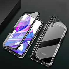 Luxury Aluminum Metal Frame Mirror Cover Case 360 Degrees M07 for Huawei Y9s Black